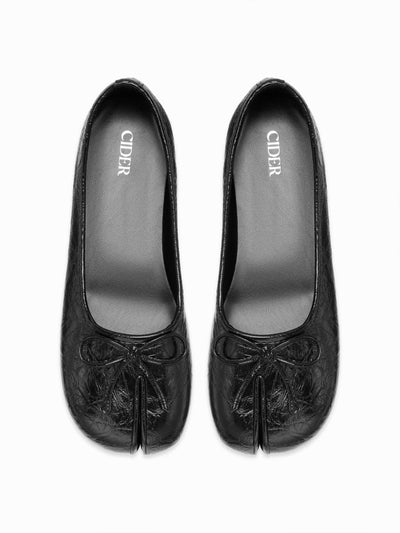 BOWKNOT DECOR SPLIT TOE MARY JANE FLATS For Daily Casual Date Picnic