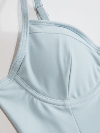Knit Fabric Sweetheart Bowknot Peplum Hem One Piece Swimsuit For Holiday Swimming Pool Beach