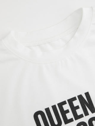 Knit Fabric Letter Graphic Short Sleeve Tee For Daily Casual Music Festival/Live House