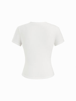 Knit Fabric Letter Graphic Short Sleeve Tee For Daily Casual Music Festival/Live House