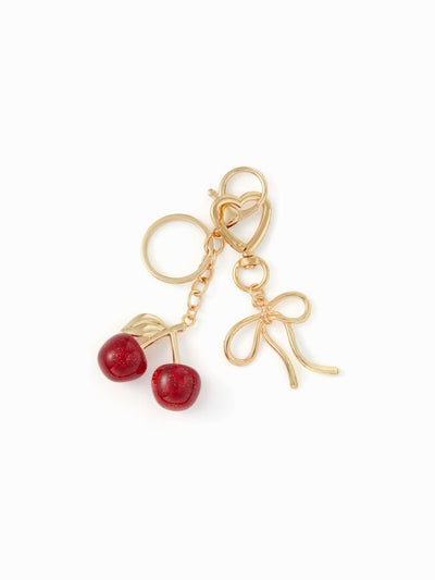 CHERRY & BOWKNOT KEYCHAIN