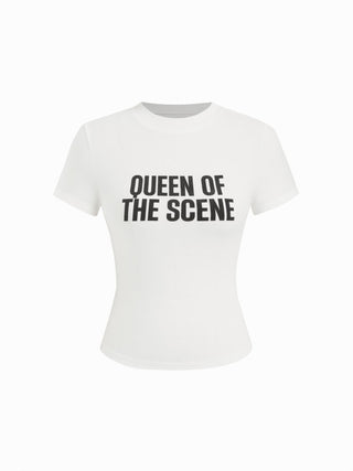 Knit Fabric Letter Graphic Short Sleeve Tee For Daily Casual Music Festival/Live House