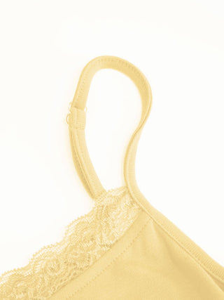 Lace Panel Ruched Henley Cami Top