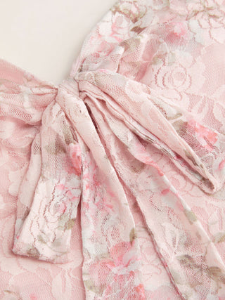Lace Floral Sweetheart Twist Knotted Mermaid Maxi Cami Dress