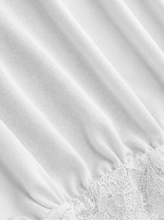 Asymmetrical Neck Floral Lace Ruched Top
