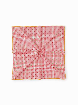 Cotton CHERRY GINGHAM SQUARE HEADSCARF For Music Festival/Live House Picnic Vacation