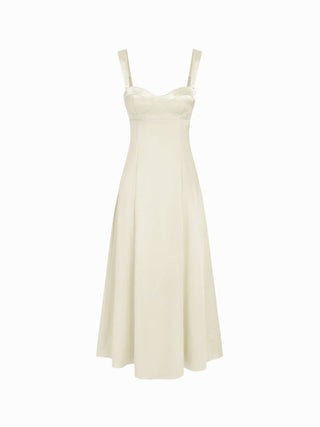 Satin Sculptural Sweetheart Neck High Rise Lace-up Mermaid Maxi Dress