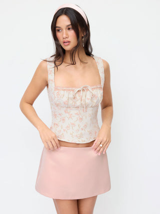 Crop Top Halter Tops Linen Tops Summer Tops Summer Tops Cute Tops going out tops Cute Summer Top Jacquard Floral Jacquard Square Neck Bowknot Lace up Crop Tank Blouse For Daily Casual Date