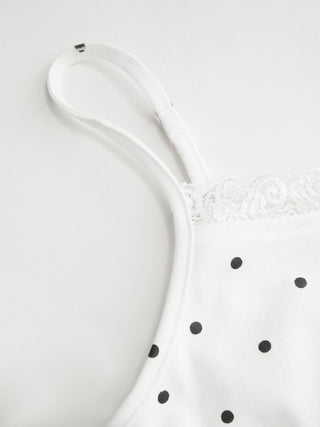 Lace Panel Ruched Henley Cami Top