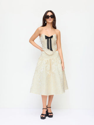 White Skirt Mini Dresses Gingham Skirt denim skirt white denim skirt Jacquard Floral Jacquard High Rise Ruched Flared Midi Skirt For Date Party/Clubbing