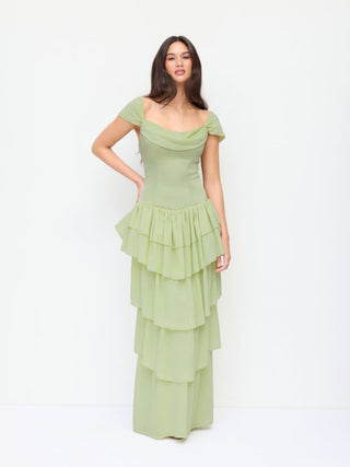 Summer Dress Summer Dresses Slip Dress Flowy Dresses Silky Soft Floral Chiffon Chiffon Square Neck Draped Tiered Maxi Dress For Date Wedding