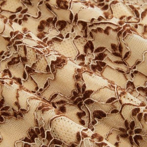 Flocking Lace V-neck A-line Mini Dress