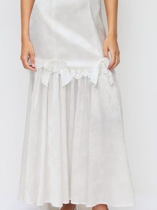 Summer Dress Summer Dresses Flowy Dresses Silky Soft Floral Satin Jacquard Satin Halter Neckline Bowknot Mermaid Maxi Dress For Party/Clubbing Wedding