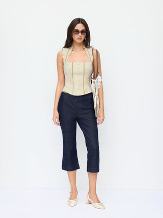 Cotton Cotton-blend Textured Halter Neck Ruffled Shirred Blouse For Daily Casual Date