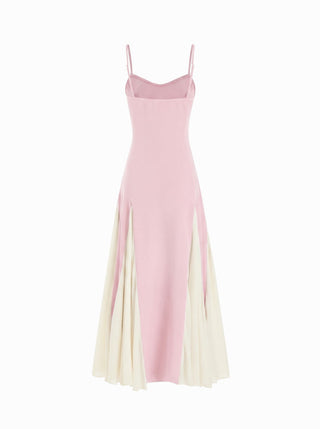 Color-Blocked Scoop Neck Flared Maxi Dress