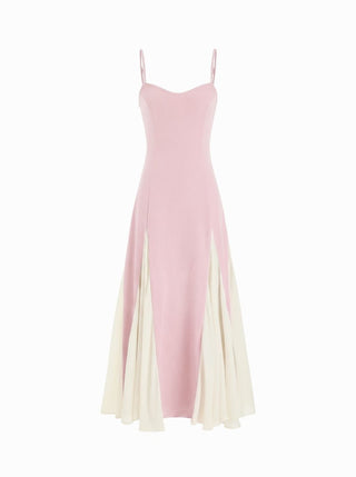 Color-Blocked Scoop Neck Flared Maxi Dress