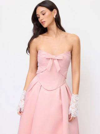 Summer Dress Summer Dresses Flowy Dresses Silky Soft Wrap Dress Floral Satin Satin Sculptural Strapless Bowknot Flared Maxi Dress For Party/Clubbing Wedding