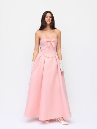 Summer Dress Summer Dresses Flowy Dresses Silky Soft Wrap Dress Floral Satin Satin Sculptural Strapless Bowknot Flared Maxi Dress For Party/Clubbing Wedding