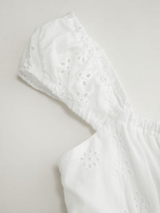 Square Neck Floral Knotted Mini Dress