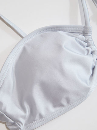 Ruched Crisscross Bikini with Pearl Chain Set