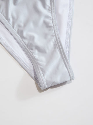 Ruched Crisscross Bikini with Pearl Chain Set