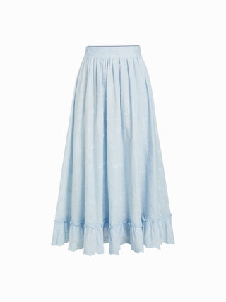 Cotton Cotton-blend Textured Lace Cami Top & Mid Rise Maxi Skirt Set For Daily Casual Vacation