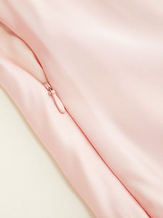 Satin Satin V-neck Ruffle Rosette Low Rise Maxi Dress For Date Wedding