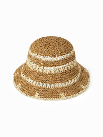 TWO-TONE WOVEN BUCKET HAT