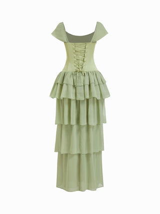 Summer Dress Summer Dresses Slip Dress Flowy Dresses Silky Soft Floral Chiffon Chiffon Square Neck Draped Tiered Maxi Dress For Date Wedding