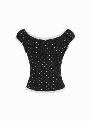 Jacquard Jacquard Gingham Sweetheart Raglan Sleeve Ruched Top For Daily Casual Date