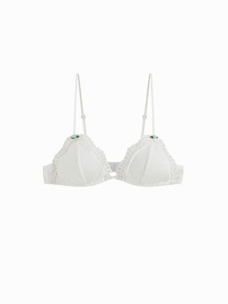 Cotton Cotton Sweetheart Eyelet Bralette & Mid Rise Skirt Loungewear Set For Daily Casual Home