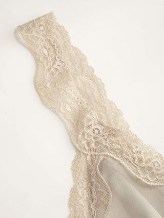 Satin V-neck Lace Trim Tank Blouse