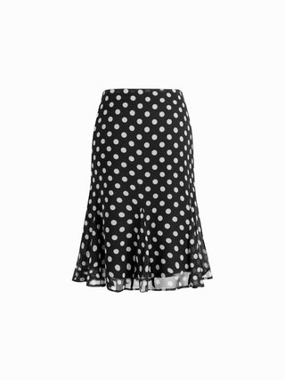 Mesh Mesh Low Rise Polka Dot Bowknot Mermaid Skirt For Daily Casual