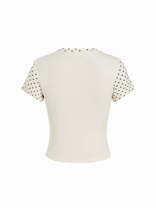 Bunny Graphic Polka Dot Short Sleeve Tee