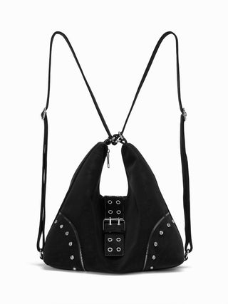 Faux Leather STUDDED BUCKLE TOTE BAG For Daily Casual Music Festival/Live House Work