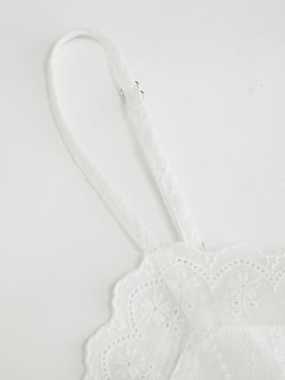 Cotton-blend Asymmetrical Embroidery Broderie Anglaise Trim Tie Side Split Cami Top