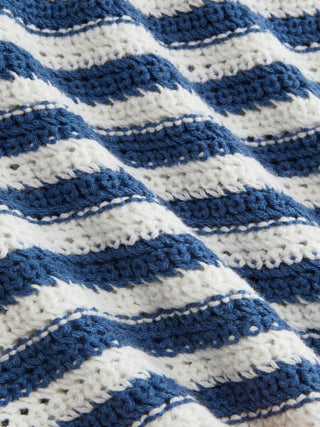 Knit Contrast Trim Crochet Low Rise Stripe Micro Shorts