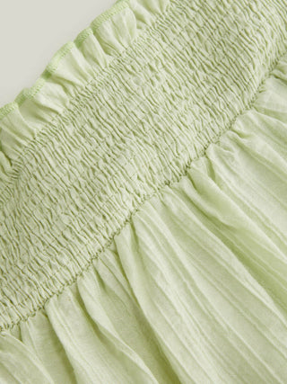 Woven Textured Mid Rise Floral Applique Frill Trim Shorts For Daily Casual Vacation
