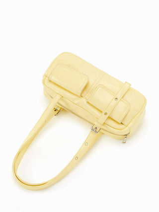 Faux Leather DOUBLE POCKET SHOULDER BAG For Date Party/Clubbing