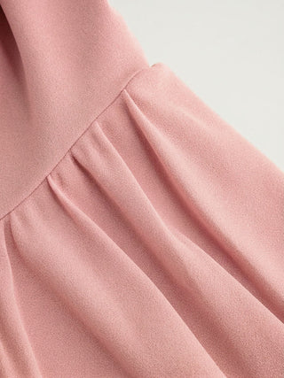 Knit Fabric Colorblock Boat Neck High Rise Bowknot Flared Mini Dress For Daily Casual Date