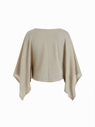 Textured Boat Neck Batwing Sleeve Asymmetrical Oversized Top