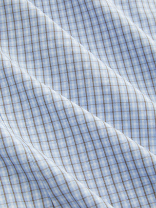 Cotton-blend Gingham Peter Pan Collar Puff Sleeve Bowknot Blouse