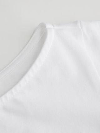Cotton-blend Boat Neck Ruffle Sleeve Ruched Asymmetrical Hem Tee