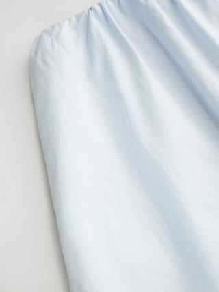 Cotton-blend Low Rise Ruched Bubble Hem Midi Skirt