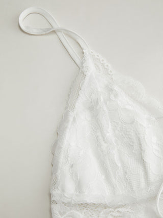 Satin V-neck Lace Trim Cami Top & Mid Rise Lace Hem Shorts Loungewear Set