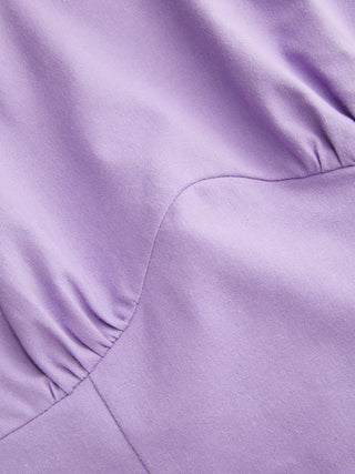 Linen-blend Halter Neck Ruched Backless Tank Top