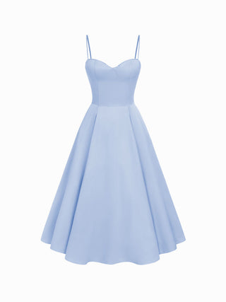 Satin Sculptural Sweetheart Flared Cami Maxi Dress
