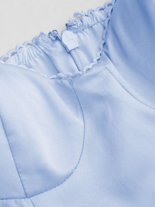 Satin Sculptural Sweetheart Flared Cami Maxi Dress