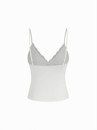 V-Neck Lace Trim Cami Top