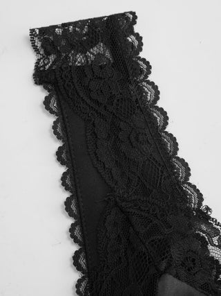 Satin V-neck Lace Trim Tank Top